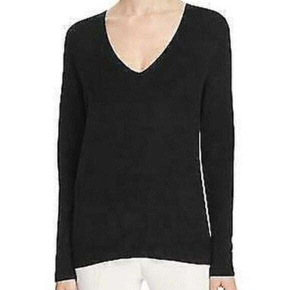 Theory Soft Cashmere V-Neck Pullover Sweater Black Women's M - Picture 6 of 6